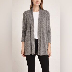 saturday sunday Warm-Gray Heather Open-Front Cardigan